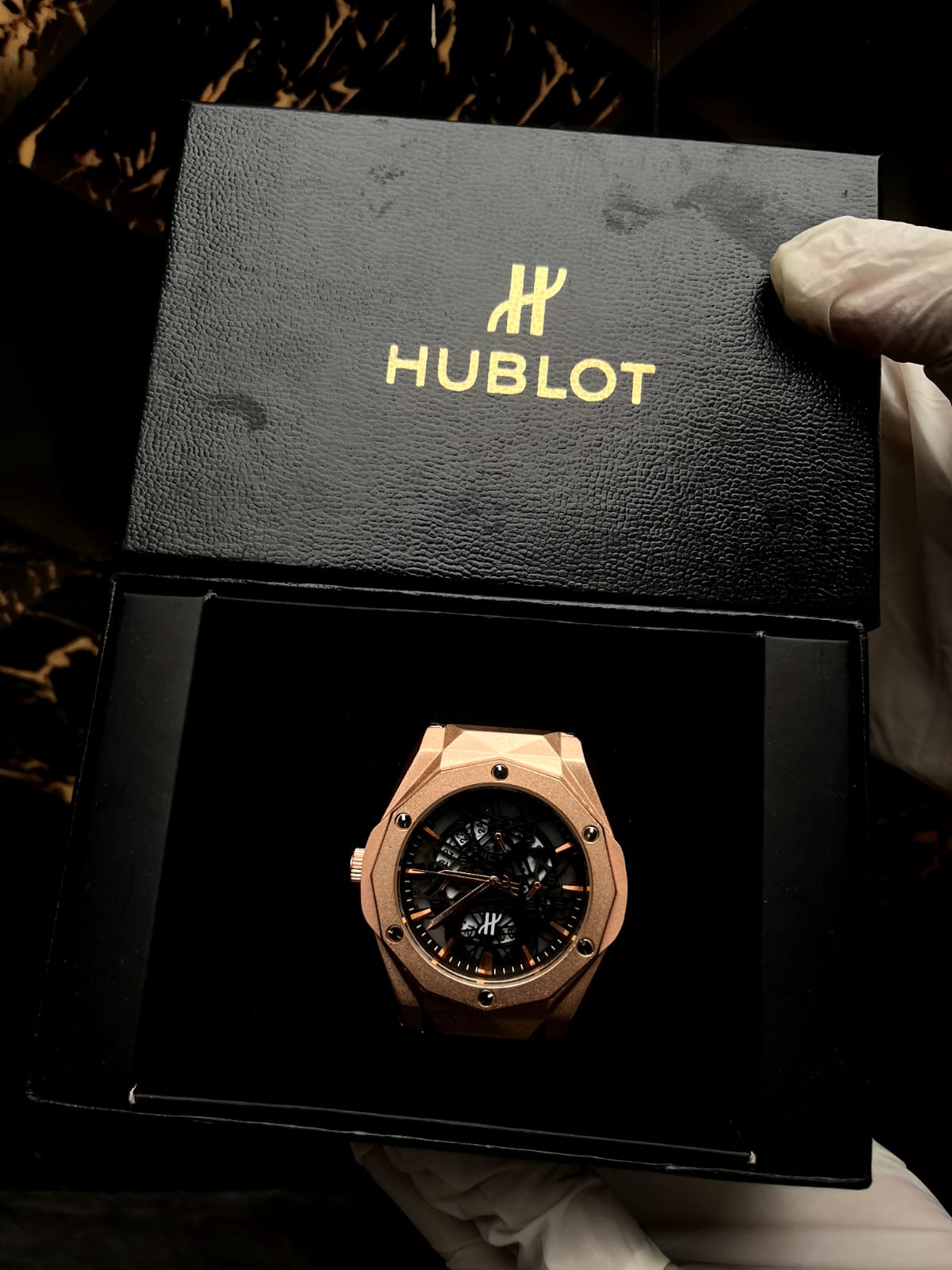 Hublot Diamond Cut Golden Watch !