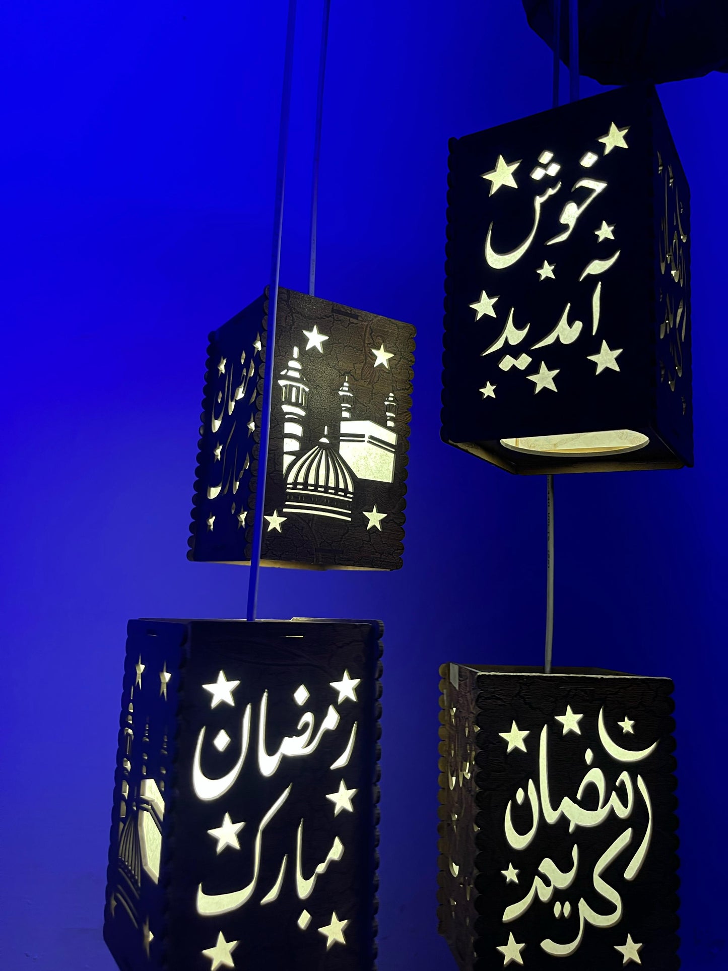 Islamic 4-in-1 Hanging Lamp – Perfect for Ramadan Decor!